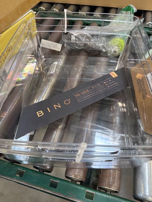 Photo 1 of BINO | Plastic Storage Bins, Medium - 2 Pack | THE LUCID COLLECTION | Multi-Use Built-In Handles | BPA-Free | Clear Storage Containers | Fridge Organizer | Pantry & Home Organization