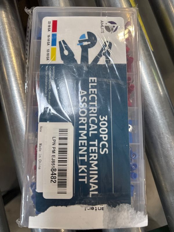Photo 1 of Amlits 300 PCS Insulated Wire Electrical Connectors - Butt, Ring, Spade, Quick Disconnect - Crimp Terminals Connectors Assortment Kit