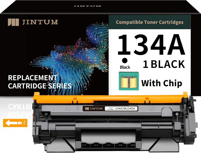 Photo 1 of JINTUM 134A (with CHIP) Compatible Toner Cartridge Replacement for HP 134A 134X W1340A W1340X Toner for use with HP M234sdw M209dw Printers (1-Pack)
