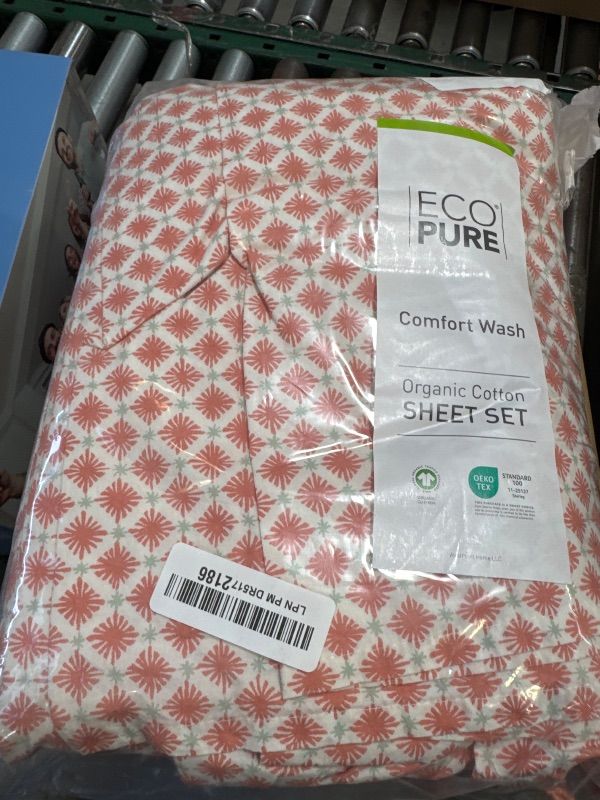 Photo 1 of Martex 4-Piece EcoPure King Size Sheets Set | 100% Organic Cotton | Comfort Washed | Cooling | Deep Pocket | GOTS Certified | Orange