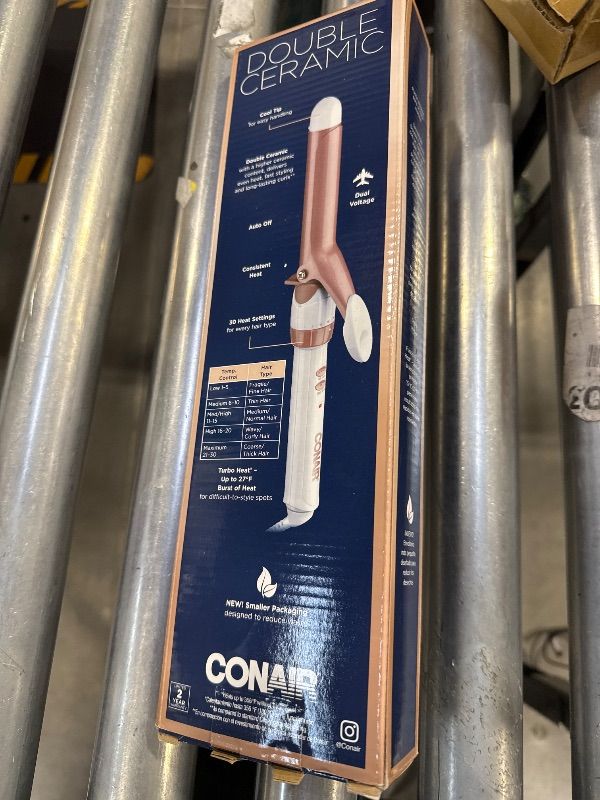 Photo 1 of Conair Double Ceramic 1-Inch Curling Iron, 1-inch barrel produces classic curls – for use on short, medium, and long hair