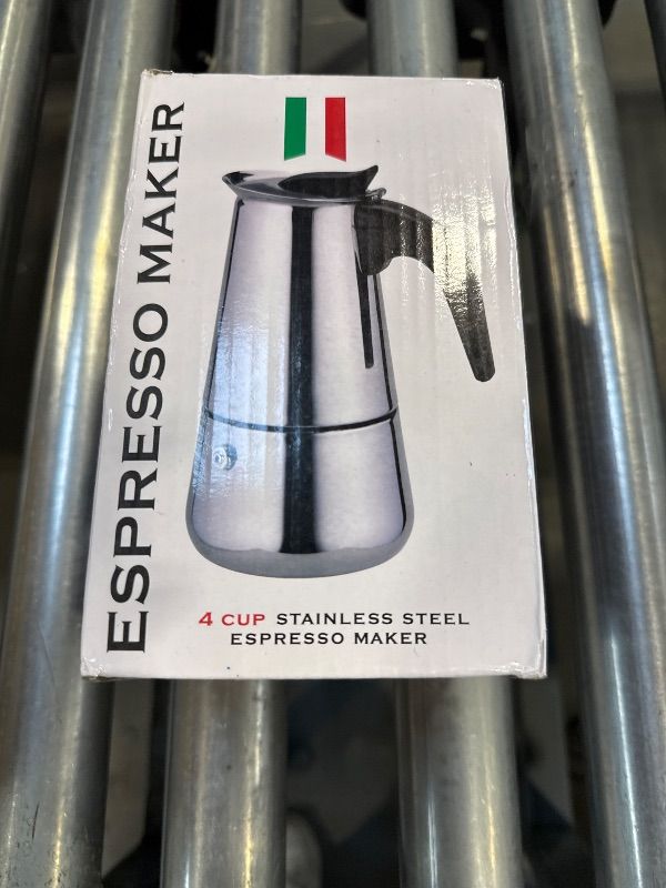 Photo 1 of kkhouse Stainless Steel Coffee Pot Mocha Espresso Latte Percolator Stove Coffee Maker Pot Percolator Drink Tool Cafetiere Latte Stovetop (200ml)