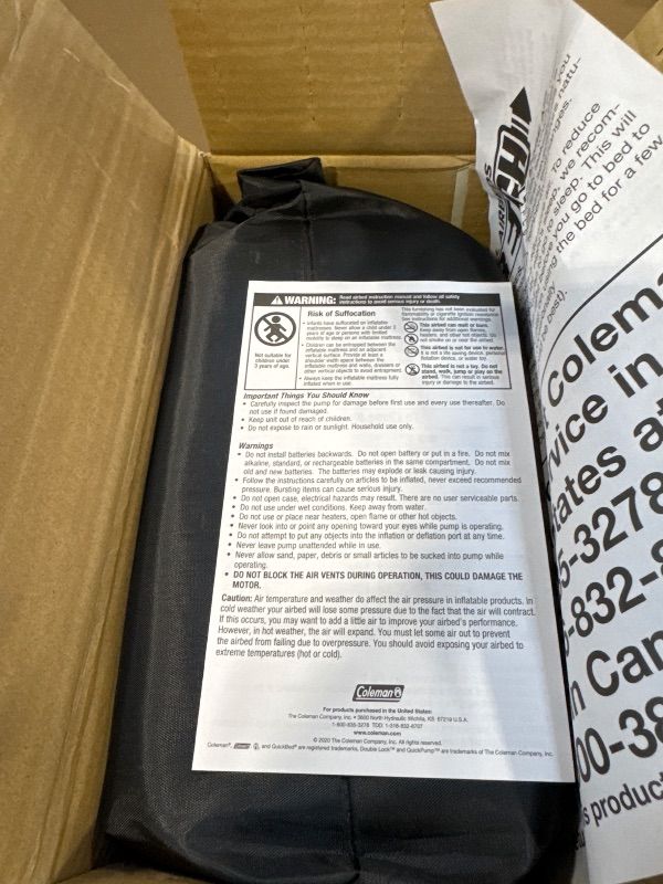 Photo 1 of Coleman QuickBed Elite Extra-High Airbed with Built-In Pump Leak-Free Airbed with Soft Plush Top and Carry Bag Queen and Twin Options Available