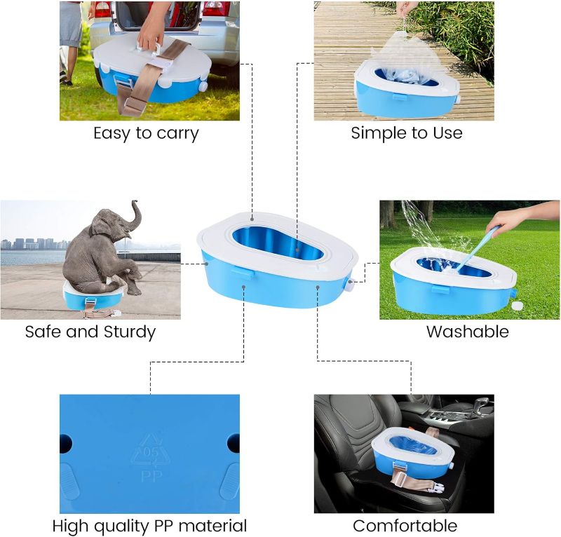 Photo 1 of A ARCITON Portable Toilet Car Camping Indoor & Outdoor Commode,Travel Potty,Portable Toilet for Car,Camping,Hiking,Long Road Trips,Traffic jam