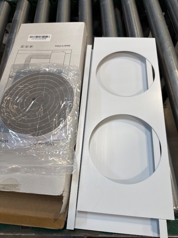 Photo 1 of Memrita Dual Hose Portable Air Conditioner Window Seal Kit, 5.9" Diameter Adjustable Window Vent Kit with Foam Seal Strip for Sliding and Hung Windows