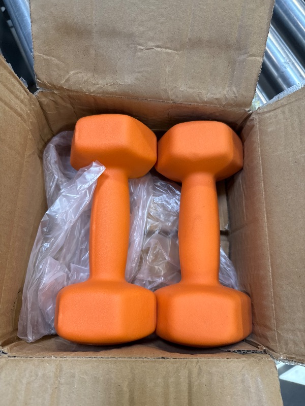Photo 1 of Balelinko Home Gym Equipment Workouts Strength Training Weight Loss Pilates Weights Yoga Sets Weights for Women, Men, Seniors and Youth, 7LB Orange, Pair