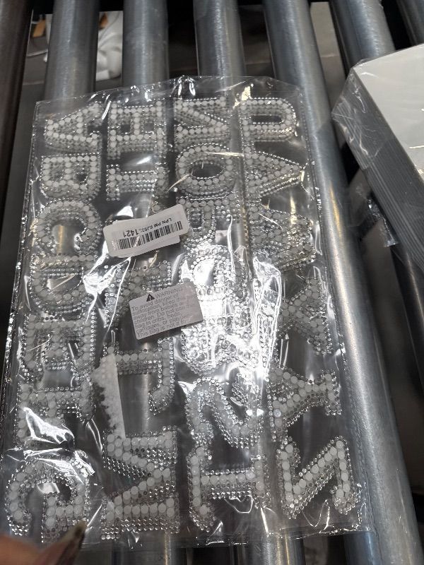 Photo 1 of Towfed 107 Pcs 4 Sheets Pearl Self Adhesive Stickers 3 Sheets A-Z Glitter Rhinestone Letter Stickers and 1 Sheet 0-9 Glitter Number Stickers Bling Crystal Alphabet Sticker for DIY Crafts (White+white)
