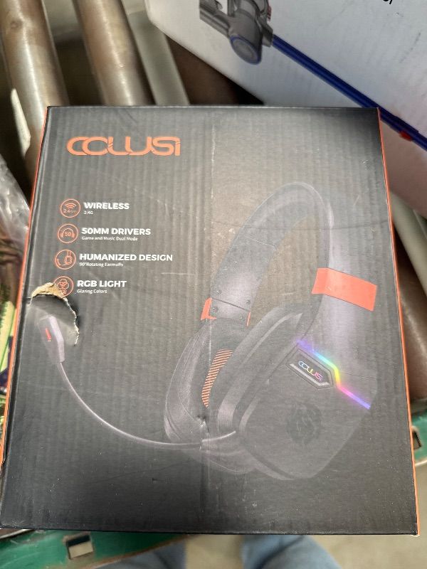 Photo 1 of COLUSI Wireless Gaming Headset for PS5,PS4,PC,Mac,Laptop, 2.4GHz USB Dongle Wireless Gaming Headphones with Detachable Mic for Games- X07 Black