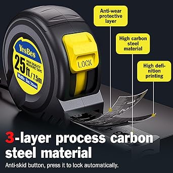 Photo 1 of Tape Measure 25 ft, Easy Read Measuring Tape Retractable, Measurement Tape 25 FT by 1 in