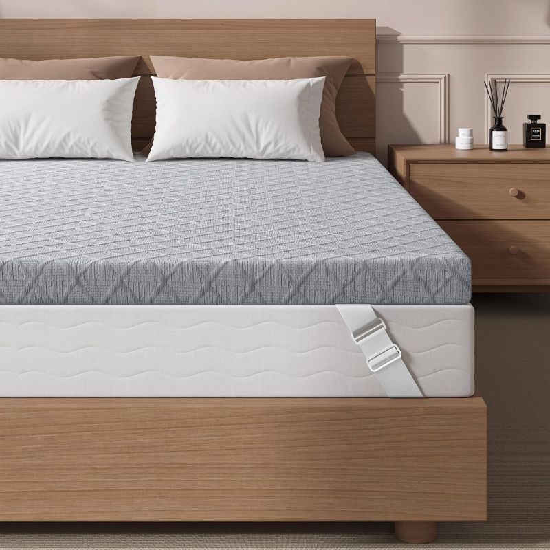 Photo 1 of Sleepmax Firm Mattress Topper Queen Size 3 Inch - Extra Firm Memory Foam Bed Topper for Back Pain Relief - Cooling Mattress Pad for All Body Shapes - Non-Slip Deluxe Cover, CertiPUR-US Certified
