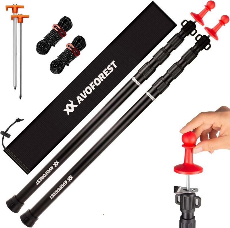 Photo 1 of Tarp Poles Heavy Duty Adjustable, AVOFOREST 