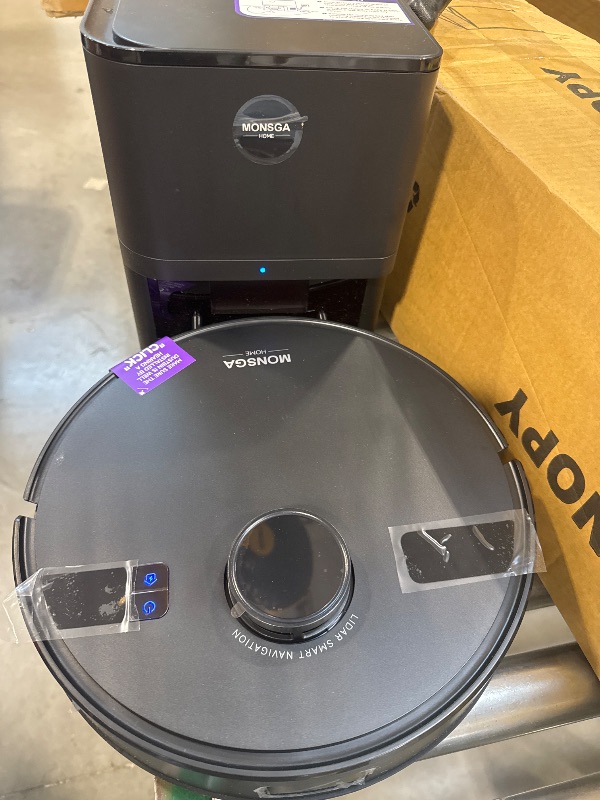 Photo 1 of MONSGA Robot Vacuum and Mop Combo, 5000Pa Robotic Vacuum with 3.5L Self Emptying Station, Lidar Navigation Robot Vacuum Cleaner, 180mins Runtime, APP/Remote/Voice Control, for Hard Floors and Carpets
