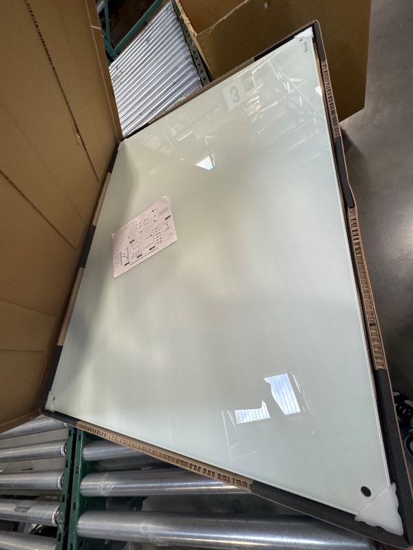 Photo 1 of Magnetic Glass Whiteboard - Glass Dry Erase Board 48"x36" Large Frameless Board for Walls Office School and Home
