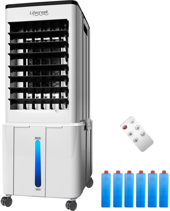 Photo 1 of Portable Air Conditioner, 3-IN-1 Evaporative Air Cooler w/3.2Gal Tank, 4 Modes & 3 Speeds, 12H Timer, 6 Ice Packs, Remote Control, Windowless Swamp Cooler for Bedroom,Home,No Hose Needed
