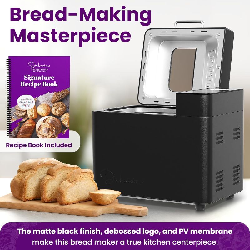 Photo 1 of 2LB Sourdough Bread Maker Machine for Home Bakery - 17 Program Gluten Free Bread Machine Maker with 15H Timer, 3 Loaf/Crust Sizes, Nut Dispenser - Aluminum Breadmaker Machines w/Recipe Book
