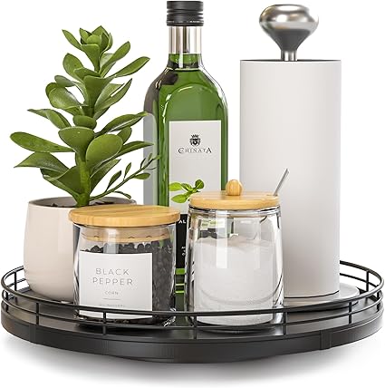 Photo 1 of Extra Large Wood Lazy Susan Turntable Organizer, 