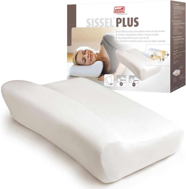 Photo 1 of Classic Plus Neck Pillow | Orthopedic, Height-Adjustable, Ergonomic | Ventilation System, Polyurethane Foam | Ideal for Back & Neck Pain | Skin-Friendly Cover 