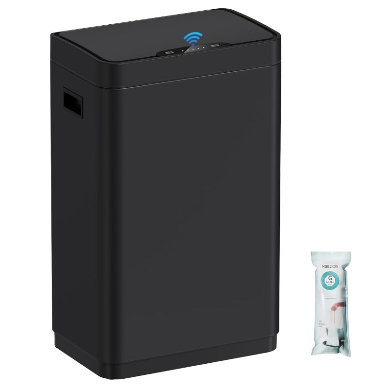 Photo 1 of Mbillion Automatic Trash Can, Touchless, 21 Gallon, Motion Sensor, Stainless Steel, Smart Trash Can With Lid, Rectangular, Dark Gray
