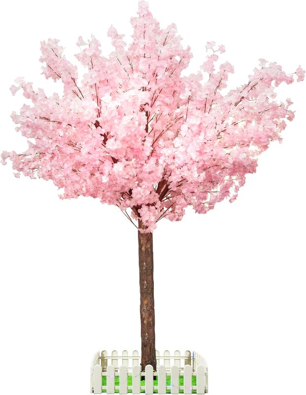 Photo 1 of Artificial Cherry Trees Indoor Decor: Handmade Natural Fake Cherry Blossom Pink Tree Outdoor for Party Wedding Christmas