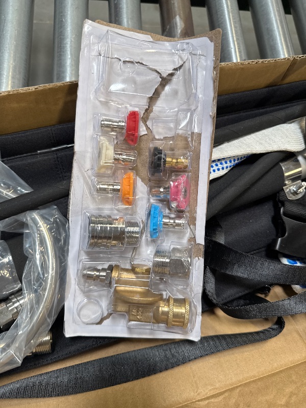 Photo 1 of 24 FT Pressure Washer Telescoping Wand with Pressure Washer Extension Wand, Gutter Cleaner Tool, 5 Spray Nozzle Tips, 2 Hose Adapters, Support Belt and Bursh Head
