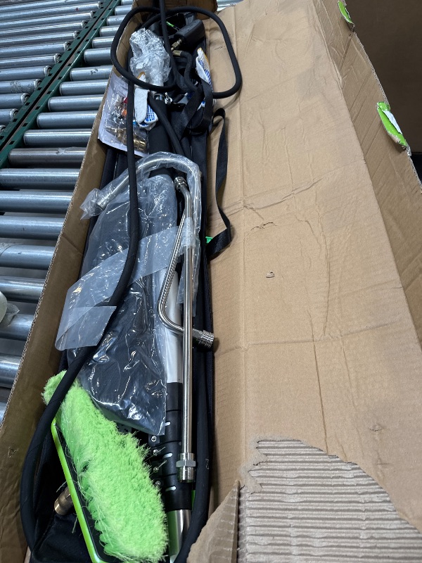 Photo 1 of 24 FT Pressure Washer Telescoping Wand with Pressure Washer Extension Wand, Gutter Cleaner Tool, 5 Spray Nozzle Tips, 2 Hose Adapters, Support Belt and Bursh Head
