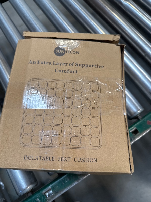 Photo 1 of SUNFICON Air Cushion Inflatable Chair Air Seat Cushion Car Portable Breathable Comfort Cushion Office Wheelchair Pad Orthopedics Pain Pressure Relief Cushion Camping Seat Mat 18 x 16 x1 in Black