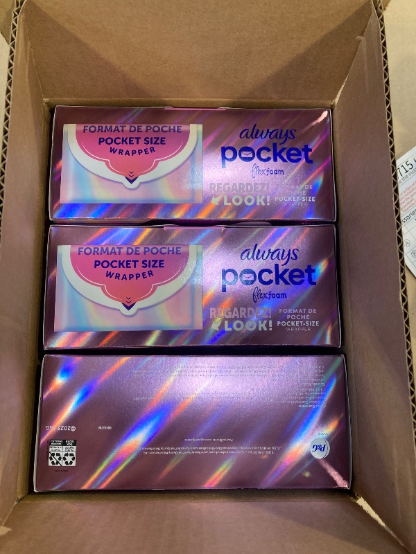 Photo 1 of Always Pocket Feminine Pads for Women with FlexFoam, Size 2, Heavy Flow, with Wings, Unscented, 60 Count