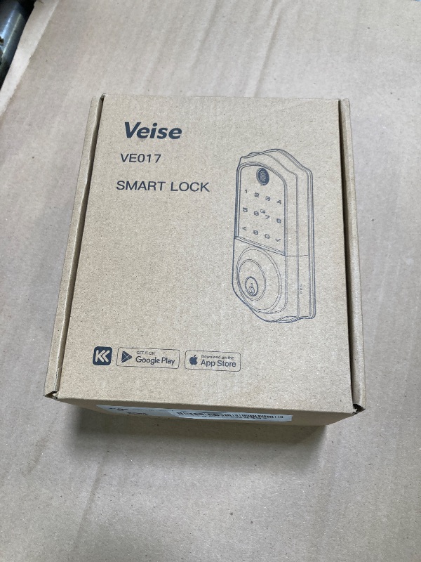 Photo 1 of Veise VE017 Fingerprint Smart Door Lock, App Control, 7-in-1 Keyless Entry, Auto Lock, Emergency Power Port, Electronic Touchscreen Keypad, Biometric Smart Locks for Front Door, Matte Black