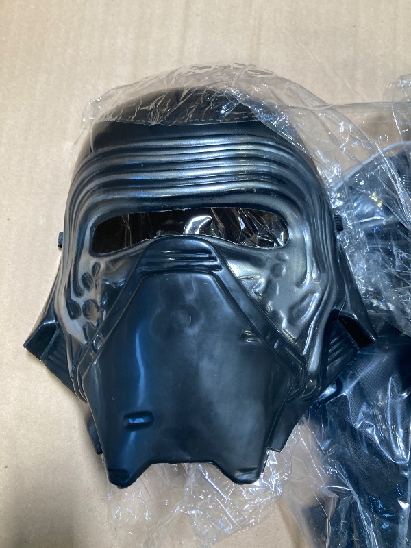 Photo 1 of Varuotu Kids Black Alien Costume Lightsaber Master Mask Knight Jumpsuit Black Outfits Halloween Costume Props