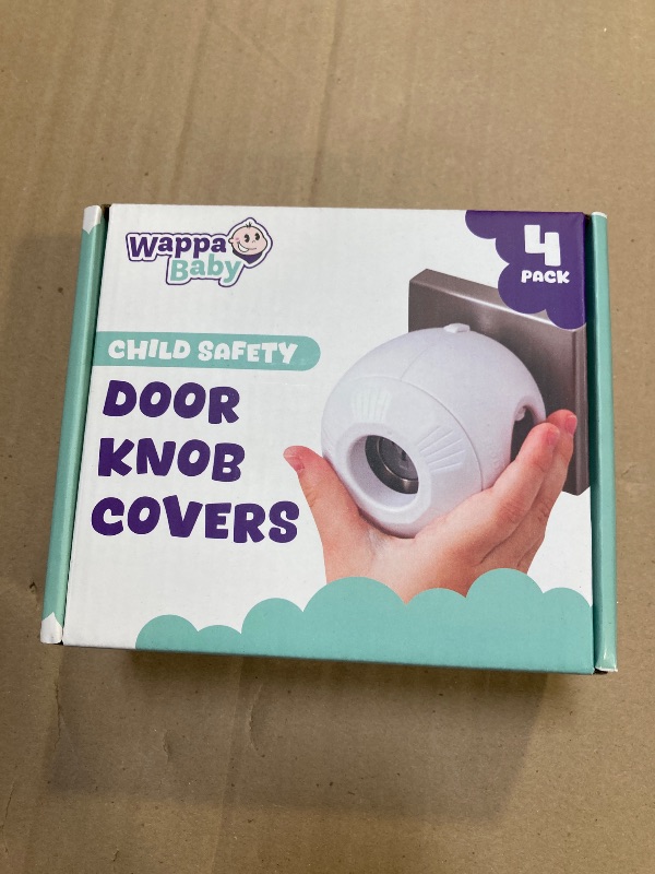 Photo 1 of Child Safety Door Knob Cover (4 Pack) Hard-to-Remove Dual-Lock Door Handle Covers for Kids - Reusable Baby Proof Door Knob Locks - Installs Easily, No Tools Needed (White)