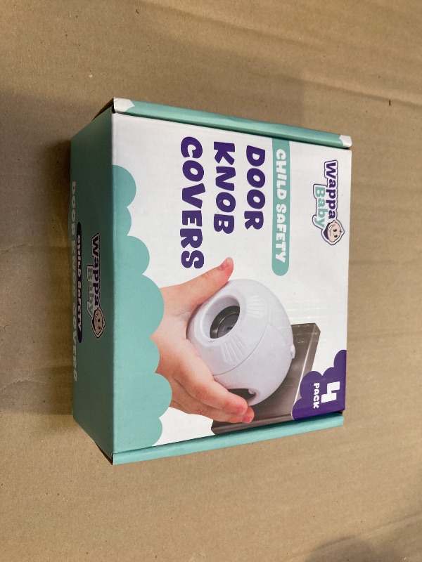 Photo 1 of Child Safety Door Knob Cover (4 Pack) Hard-to-Remove Dual-Lock Door Handle Covers for Kids - Reusable Baby Proof Door Knob Locks - Installs Easily, No Tools Needed (White)