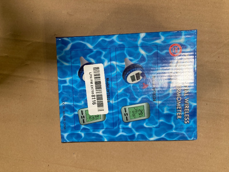 Photo 1 of AMTAST Wireless Thermometer 300 Feet Long Connection Solar Temperature Gauge Pool Temperature Sensor Floating Easy Read Waterproof & Rechargeable Swimming Pool Thermometer for Ice Bath, Aquarium, Pond