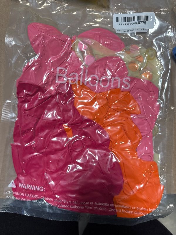 Photo 1 of Bezente Pink and Orange Latex Balloons,60pcs 12 inch Light & Hot Pink Orange Confetti Balloons for Baby Shower, Birthday, Wedding, Tropical Party decorations