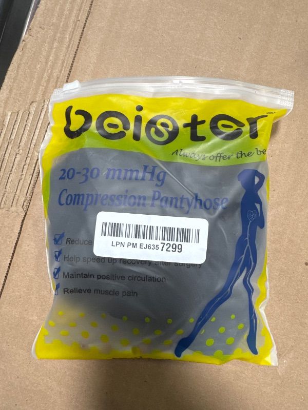Photo 1 of beister Medical Compression Pantyhose for Women & Men, 20-30mmHg Graduated Support Tights, Opaque Footless Waist High Compression Stockings & Leggings for Varicose Veins, Edema, Flight, DVT