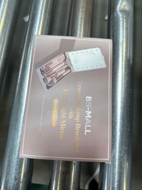 Photo 1 of BS-MALL Travel Makeup Brush Set Foundation Powder Concealers Eye Shadows Makeup Set with LED light Mirror 14 Pcs (Purple)