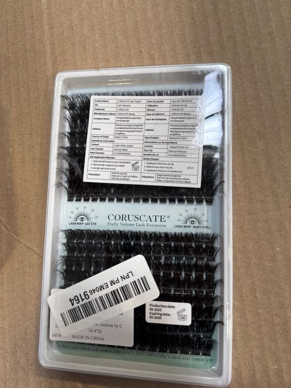 Photo 1 of Lash Clusters 120D+150D Eyelash Clusters Long Individual Lashes 14-20mm Thick Cluster Eyelash Extensions 256pcs Volume Strip Eyelashes Mink DIY Cat Eye Lashes Extension by CORUSCATE