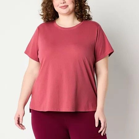 Photo 1 of Xersion Womens Cotton Crew Neck Short Sleeve T-Shirt Plus, 2x, Red