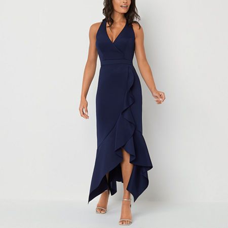 Photo 1 of DJ Jaz Womens Sleeveless High-Low Evening Gown, 14, Blue
