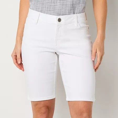Photo 1 of Liz Claiborne Sara Womens Mid Rise Bermuda Short, 6, White
