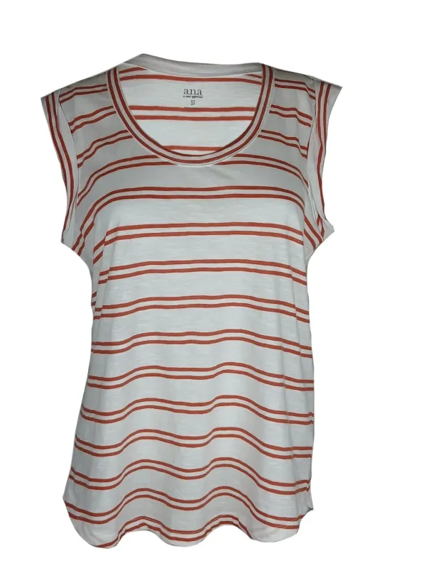 Photo 1 of A.N.A Women's Tall U-neck Striped Sleeveless Tank Top med
