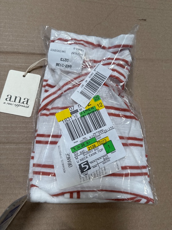 Photo 1 of A.N.A Women's Tall U-neck Striped Sleeveless Tank Top med
