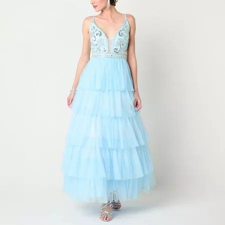 Photo 1 of Jump Apparel Womens Sleeveless Ball Gown Juniors, 5, Blue
