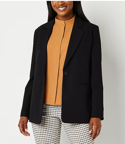 Photo 1 of Worthington Womens Relaxed Single Button Blazer Petite Med