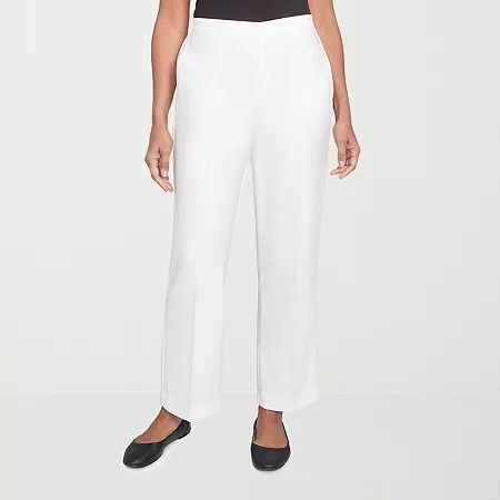 Photo 1 of Alfred Dunner Estate of Mind Womens Straight Pull-on Pants, 12 Short, White
