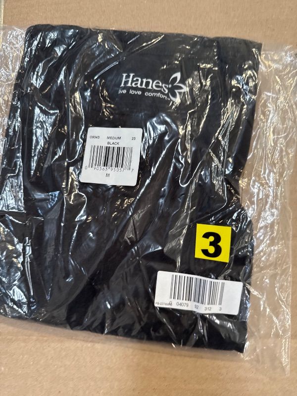 Photo 1 of Hanes Women's Stretch Cotton Raglan Sleeve Tee, Black, Medium