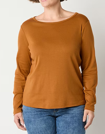 Photo 1 of St. John's Bay Womens Crew Neck Long Sleeve T-Shirt xxl
