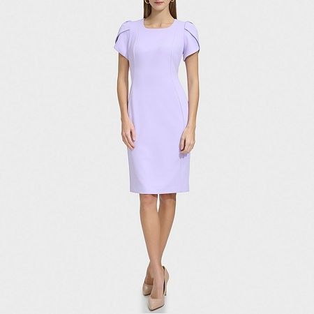 Photo 1 of Marc New York Womens Short Sleeve Sheath Dress, 10 Petite, Purple

