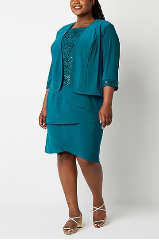 Photo 1 of Maya Brooke Womens Jacket Dress Plus 18w
