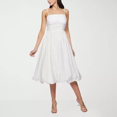 Photo 1 of Premier Amour Womens Sleeveless MIDI Fit + Flare Dress, 10, White
