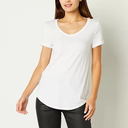 Photo 1 of A.n.a Womens Scoop Neck Short Sleeve T-Shirt, Large, White
